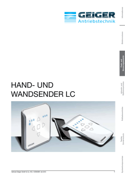 HAND- UND WANDSENDER LC - GEIGER Antriebstechnik