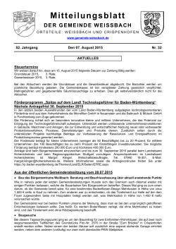Mitteilungsblatt - Gemeinde Weißbach