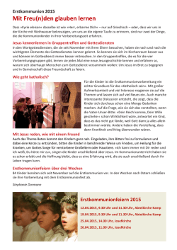 Weitere Erstkommunionfeiern - St. Josef - Kamp
