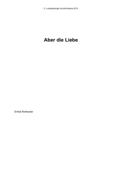 Aber die Liebe - 6. Ludwigsburger Kurzkrimipreis 2015