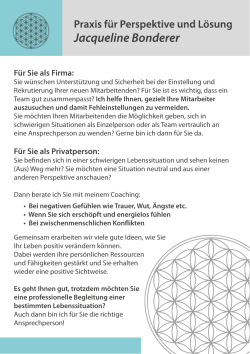 Info Broschüre für Firmen - zur Lebensberatung in Bad Zurzach