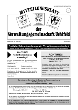 KW 21-2015 - Verwaltungsgemeinschaft Uehlfeld