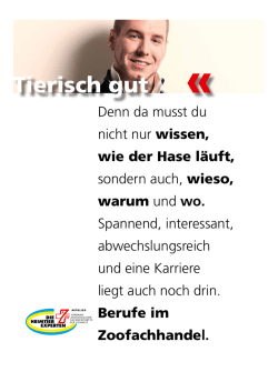 Information Berufe im Zoofachhandel