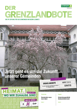 Jetzt geht es um die Zukunft unserer Gemeinden - Leibnitz