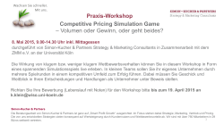 Praxis-Workshop Competitive Pricing Simulation Game – Volumen