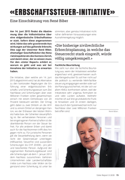 Eine Einsch&auml;tzung von Ren&eacute; Biber, Uster Report, 15.05.2015