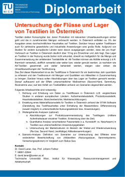 Untersuchung der Flüsse und Lager von Textilien in Österreich
