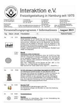 Veranstaltungsprogramm - Meine Homepage