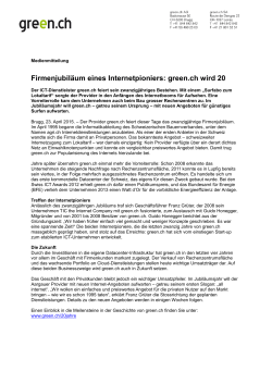 Firmenjubiläum eines Internetpioniers: green.ch wird 20
