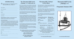 Museumsschiff-Verein „Tutzing“ e.V. Programm Sommer 2015