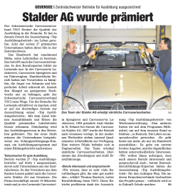 Zeitungsartikel Surenthaler - Carrosserie Stalder AG in Geuensee