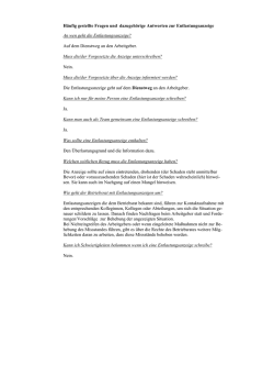 H&auml;ufig gestellte Fragen zur Entlastungsanzeige