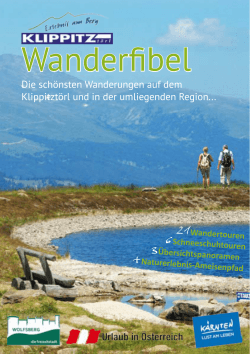 Wanderfibel als PDF - Hotel**** Alpengasthof Hochegger