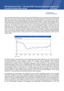 IKB-Kapitalmarkt-News &ndash; US-Index NFIB: Konjunktur hellt sich