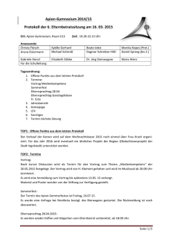 Gymnasium 2014/15 Protokoll der 6. Elternbeiratssitzung am 16. 03