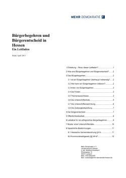 Merkblatt B&uuml;rgerbegehren und B&uuml;rgerentscheid in Hessen