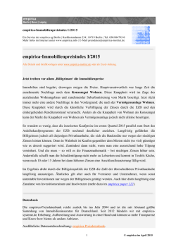 empirica-Immobilienpreisindex I/2015