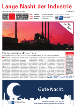 Lange Nacht der Industrie - InfraServ GmbH & Co. Wiesbaden KG