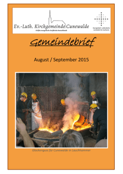 Gemeindebrief - evangelisch lutherische Kirchgemeinde Cunewalde