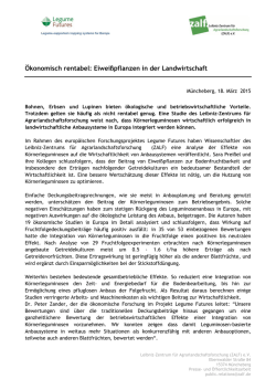 Ökonomisch rentabel: Eiweißpflanzen in der Landwirtschaft