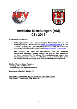 Amtliche Mitteilungen (AM) 03 / 2015
