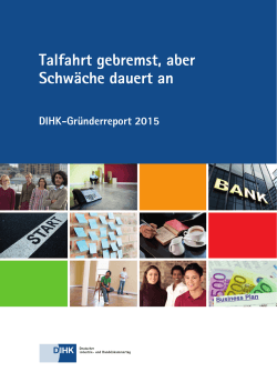 DIHK-Gründerreport 2015 - Deutscher Industrie
