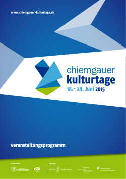 Programmheft Chiemgauer Kulturtage 2015