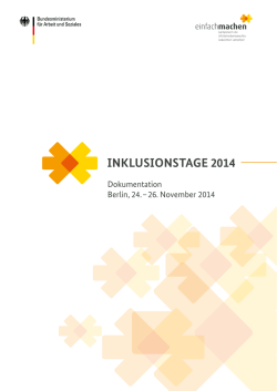 Dokumentation Inklusionstage 2014