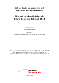 Alternativen Geschäftsberichts der DB AG 2014