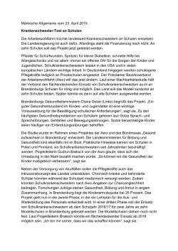 Märkische Allgemeine vom 23.04.2015