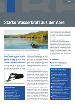 Starke Wasserkraft Wasserschloss Strombojen