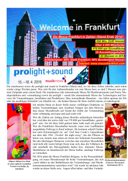 in Frankfurt" - prolight + sound musikmesse 2015