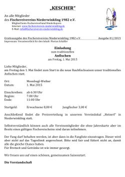 Kescher 1-2015 - Fischereiverein Niederwinkling 1982 eV