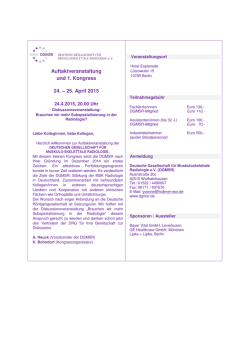Auftaktveranstaltung und 1. Kongress 24. – 25. April 2015