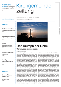 Kirchgemeindezeitung April 2015 - Evangelisch