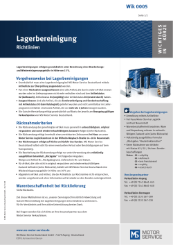 Lagerbereinigung - MS Motorservice Deutschland