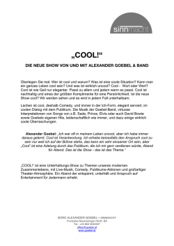 „COOL!“ - Alexander Goebel
