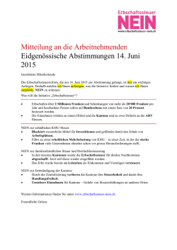 Infopapier Erbschaftssteuer