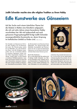 Edle Kunstwerke aus G&auml;nseeiern