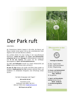 Newsletter Mai 2015 - Revierpark Nienhausen