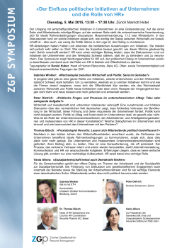 Detailprogramm Symposium 5. Mai 2015