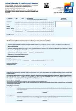 Vollmachtsformular - ALDI SUISSE mobile