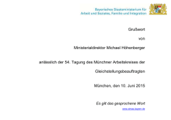 Gru&szlig;wort anl&auml;sslich der 54. Tagung des M&uuml;nchner