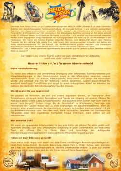 Haustechniker (m/w) f&uuml;r unser Abenteuerhotel