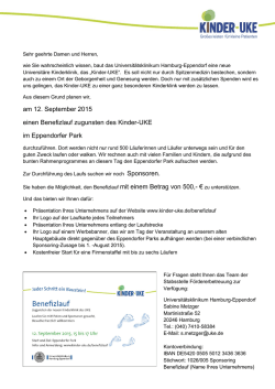 Gerne können Sie hier unseren Sponsoringvertrag - Kinder-UKE