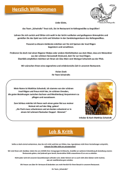 Speisekarte - Schwindts Keynote April 2015