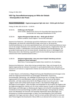 Jahrestagung NRW - Hygieneworkshop Reha