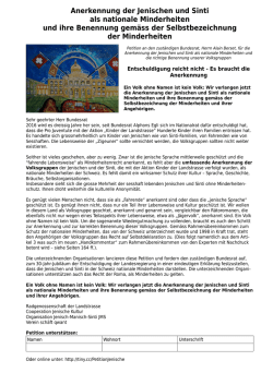 Petition - Radgenossenschaft der Landstrasse