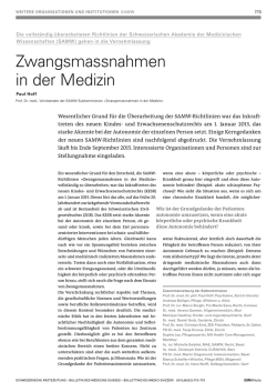 Artikel in der Schweizerischen Ärztezeitung PDF