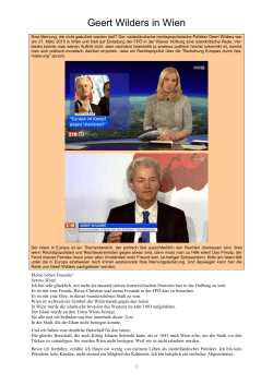 Geert Wilders in Wien - Atheisten-Info